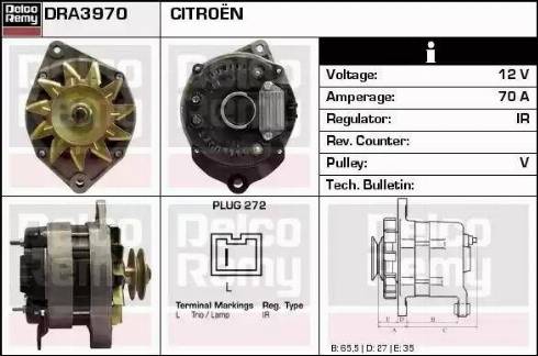 Remy DRA3970 - Генератор autospares.lv