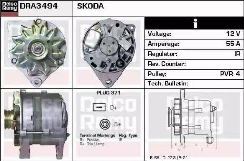 Remy DRA3494 - Генератор autospares.lv