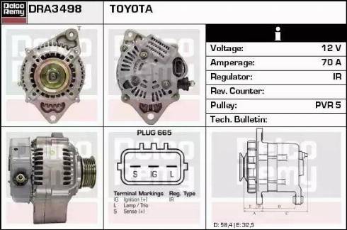 Remy DRA3498 - Генератор autospares.lv