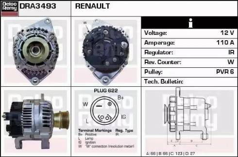 Remy DRA3493 - Генератор autospares.lv