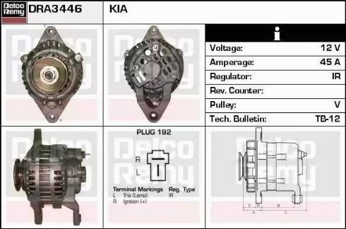 Remy DRA3446 - Генератор autospares.lv