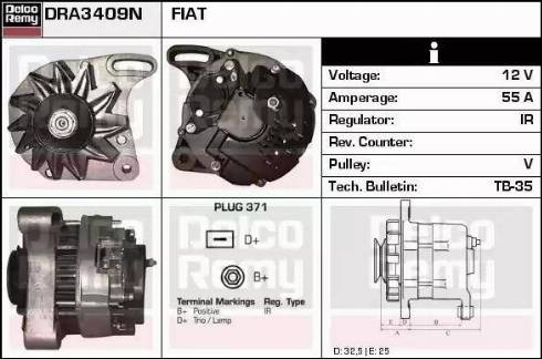 Remy DRA3409N - Генератор autospares.lv