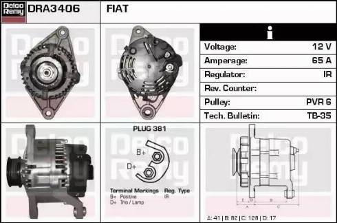 Remy DRA3406 - Генератор autospares.lv