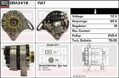 Remy DRA3418 - Генератор autospares.lv