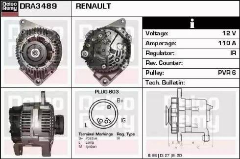 Remy DRA3489 - Генератор autospares.lv