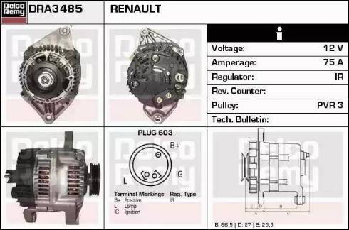 Remy DRA3485 - Генератор autospares.lv