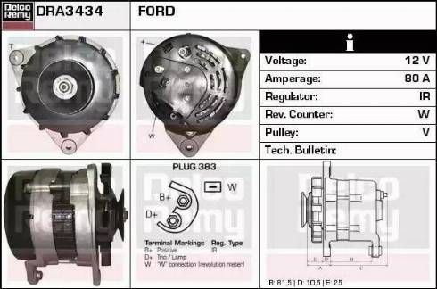 Remy DRA3434 - Генератор autospares.lv