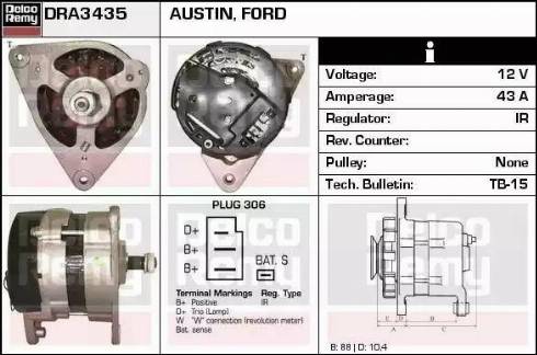 Remy DRA3435 - Генератор autospares.lv