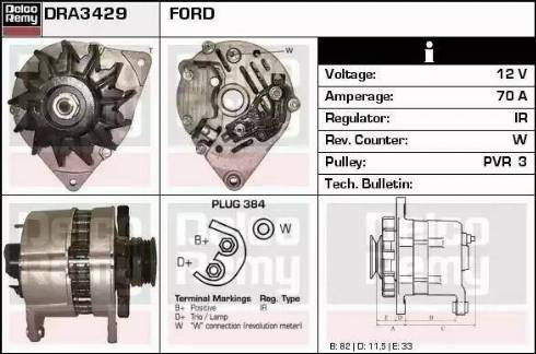 Remy DRA3429 - Генератор autospares.lv