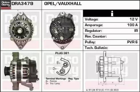 Remy DRA3479 - Генератор autospares.lv