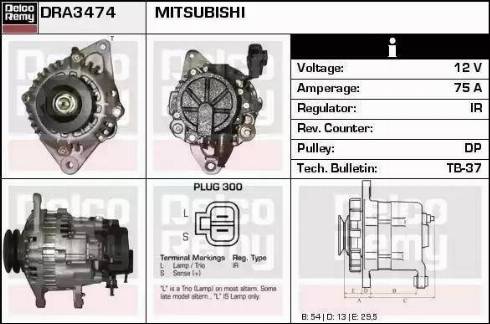 Remy DRA3474 - Генератор autospares.lv