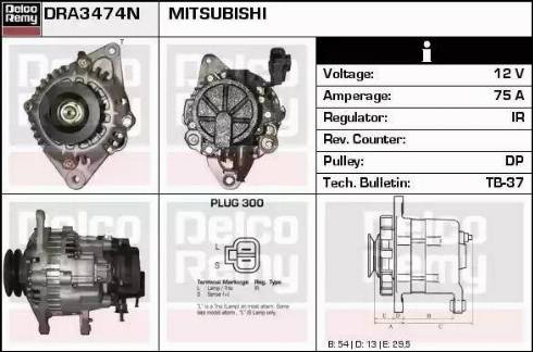 Remy DRA3474N - Генератор autospares.lv