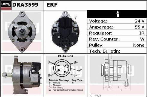 Remy DRA3599 - Генератор autospares.lv