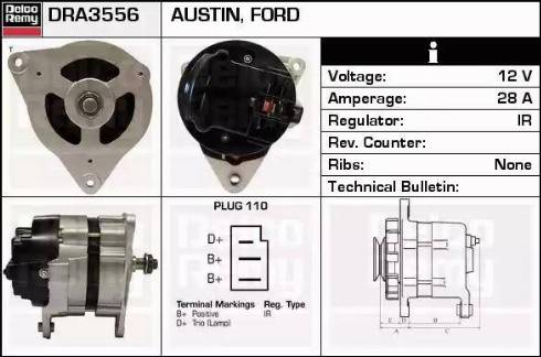 Remy DRA3556 - Генератор autospares.lv