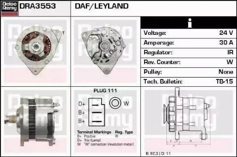 Remy DRA3553 - Генератор autospares.lv