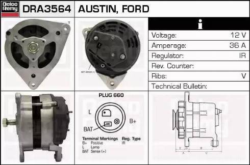 Remy DRA3564 - Генератор autospares.lv