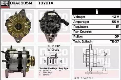 Remy DRA3505 - Генератор autospares.lv