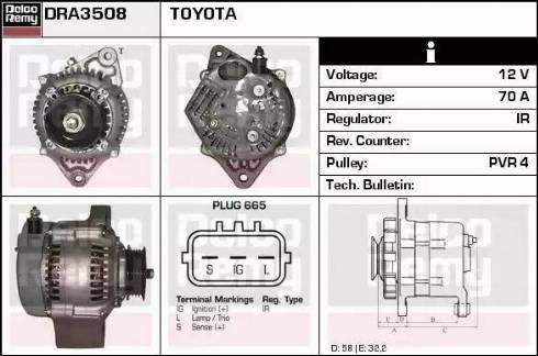 Remy DRA3508 - Генератор autospares.lv