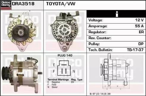 Remy DRA3518 - Генератор autospares.lv