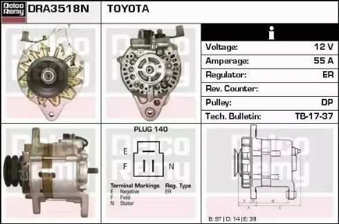 Remy DRA3518N - Генератор autospares.lv