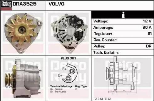 Remy DRA3525 - Генератор autospares.lv