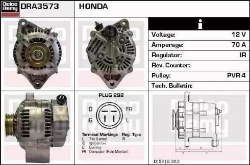 Remy DRA3573 - Генератор autospares.lv