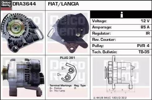 Remy DRA3644 - Генератор autospares.lv