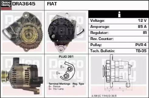 Remy DRA3645 - Генератор autospares.lv