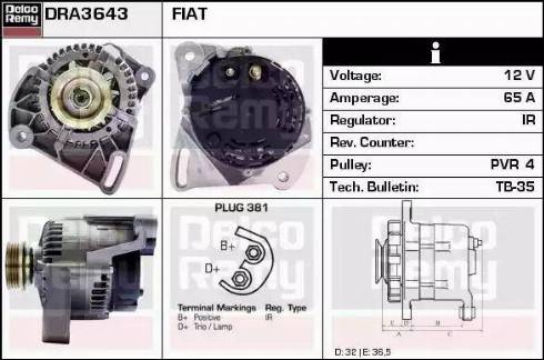 Remy DRA3643 - Генератор autospares.lv