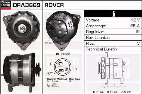 Remy DRA3669 - Генератор autospares.lv