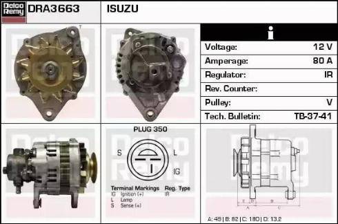 Remy DRA3663 - Генератор autospares.lv