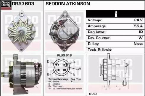 Remy DRA3603 - Генератор autospares.lv