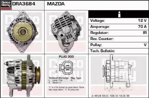 Remy DRA3684 - Генератор autospares.lv