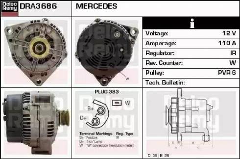 Remy DRA3686 - Генератор autospares.lv