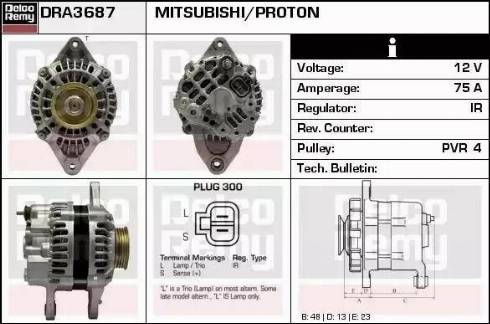 Remy DRA3687 - Генератор autospares.lv