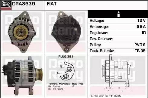 Remy DRA3639 - Генератор autospares.lv