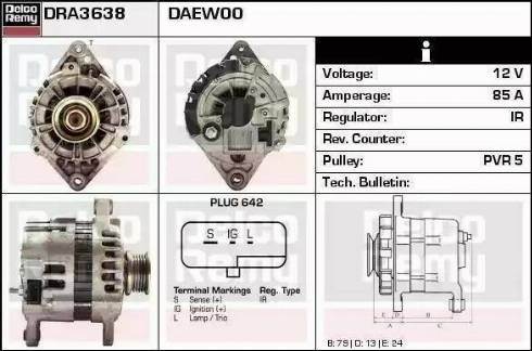 Remy DRA3638N - Генератор autospares.lv