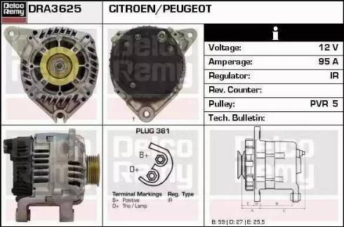 Remy DRA3625 - Генератор autospares.lv