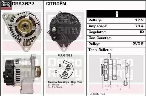 Remy DRA3627 - Генератор autospares.lv