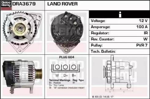 Remy DRA3679 - Генератор autospares.lv