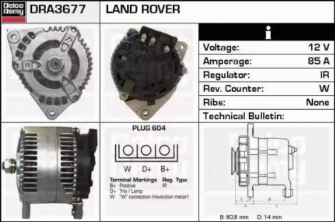 Remy DRA3677 - Генератор autospares.lv