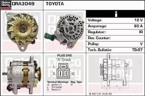 Remy DRA3049 - Генератор autospares.lv