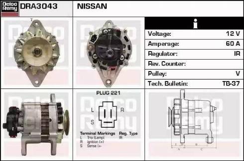 Remy DRA3043 - Генератор autospares.lv