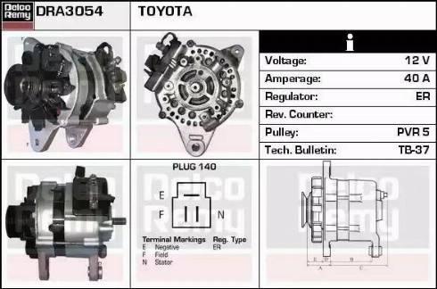 Remy DRA3054 - Генератор autospares.lv