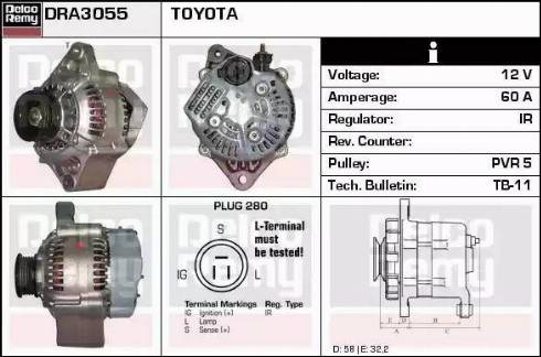 Remy DRA3055 - Генератор autospares.lv