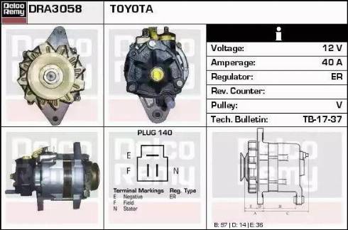 Remy DRA3058 - Генератор autospares.lv