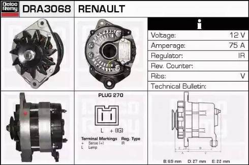 Remy DRA3068 - Генератор autospares.lv