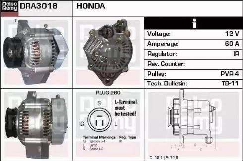 Remy DRA3018 - Генератор autospares.lv