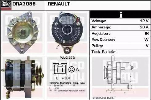 Remy DRA3088 - Генератор autospares.lv