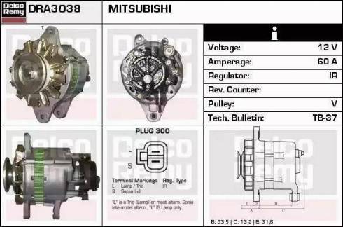 Remy DRA3038 - Генератор autospares.lv